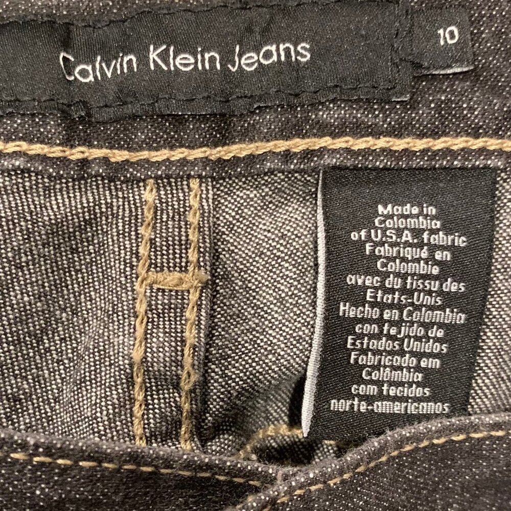 Calvin Klein Y2K Black Wash Retro Flare Boot Cut 10 Jeans High Rise Pockets - Picture 7 of 9